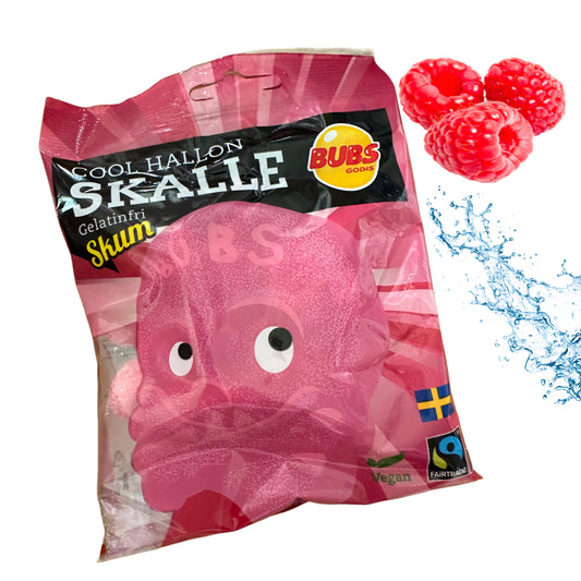 Swedish Candy-BUBS Mini Sour Raspberry Skulls